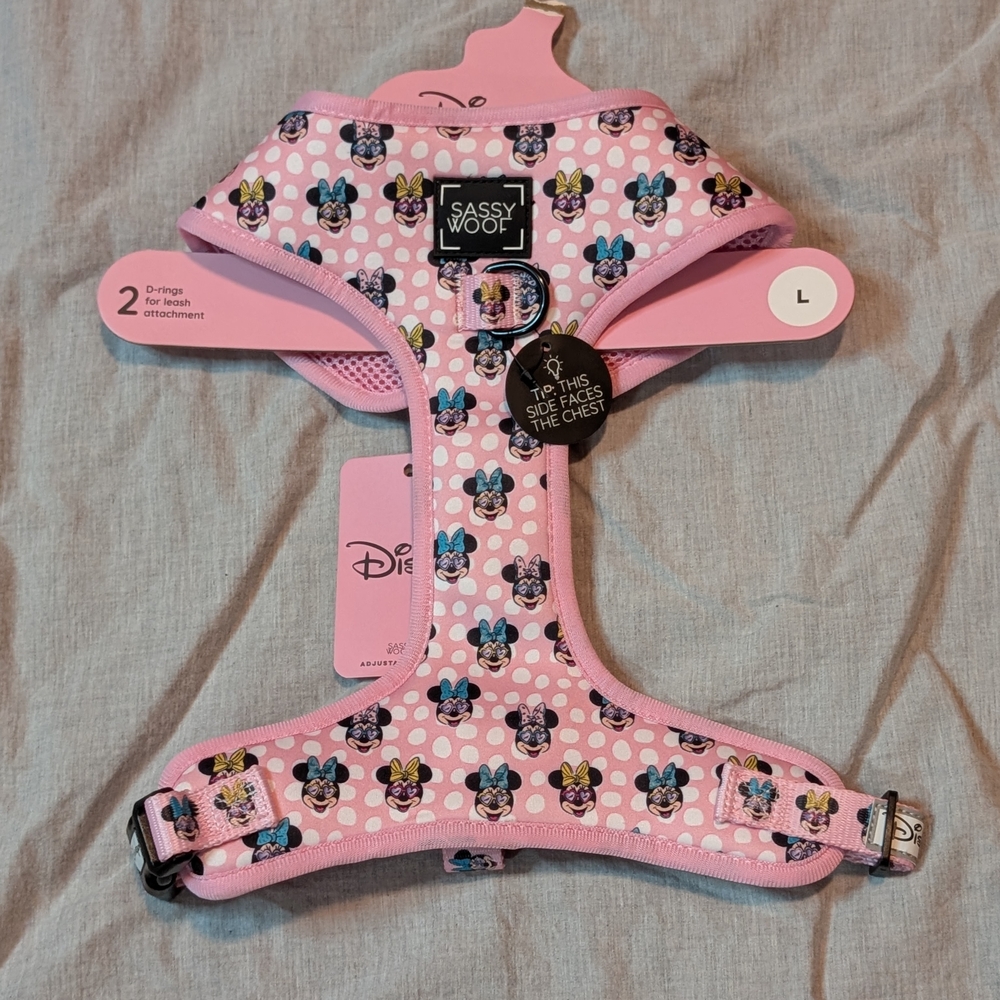 Disney Pink Minnie Mouse Dog Harness, Size Large